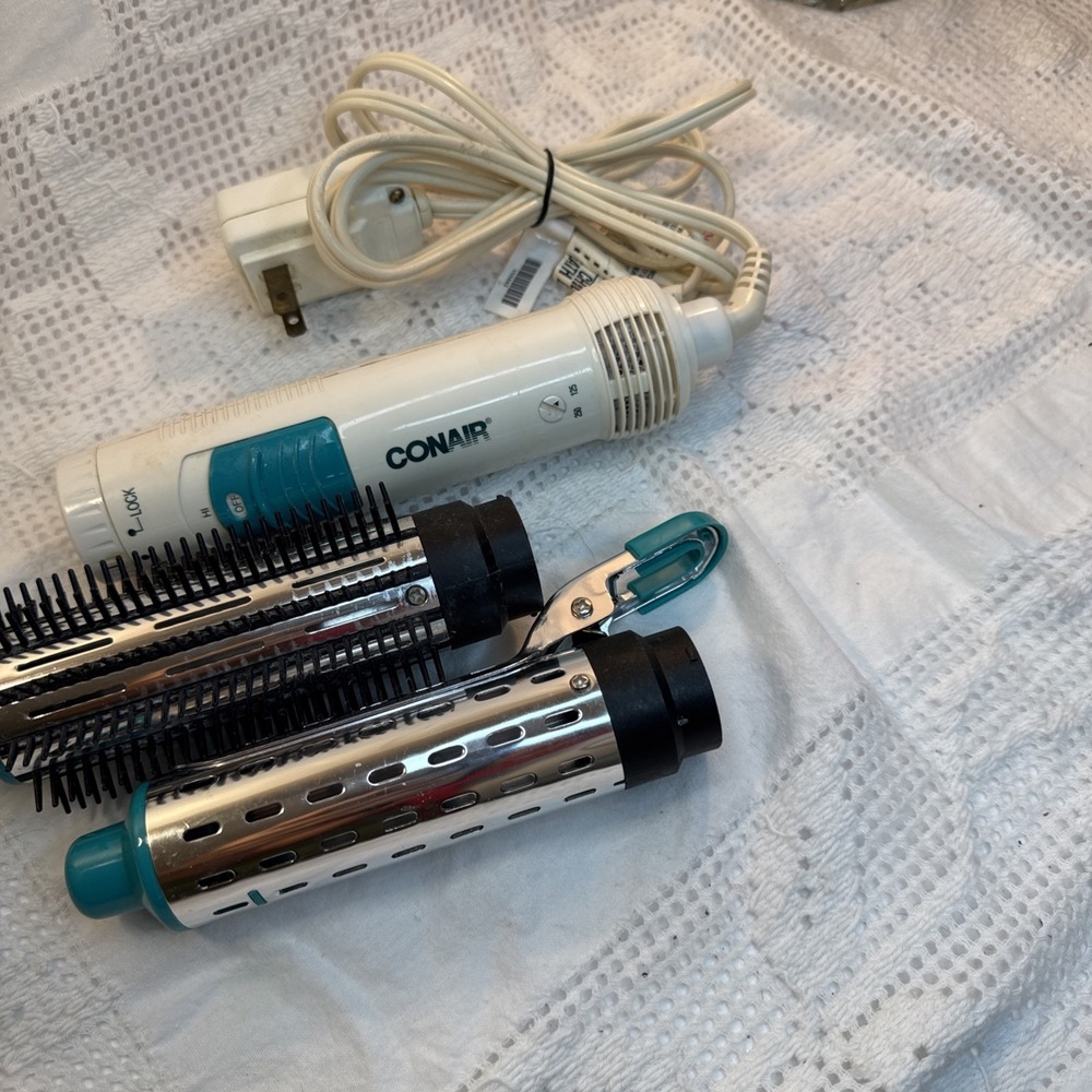 Vintage ConAir Curl-Aire Hot Air Styling Brush Set